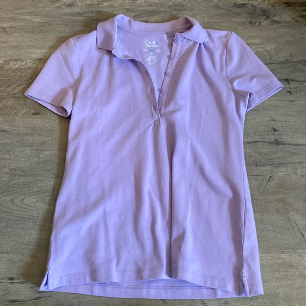 Lilac - Croft & Borrow - Women’s Classic Short Sleeve Polo - XS